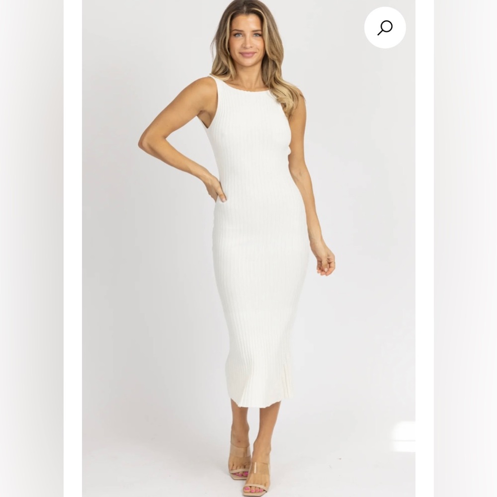 White dress, shin length